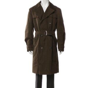 Salvatore Ferragamo Plaid Print Trench Coat